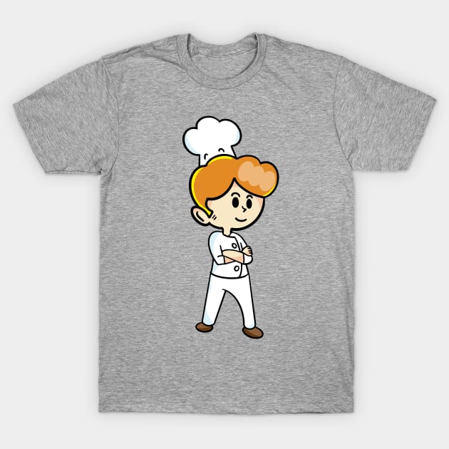 chef cartoon character  drawing design T-Shirt by Sabai Art